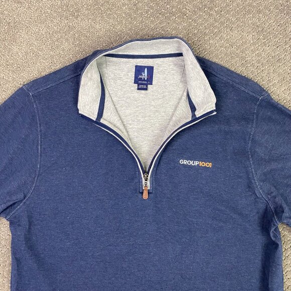 Johnnie-O Sully 1/4 Zip Pullover Men's Medium Midnight Navy Blue Sweatshirt - Picture 5 of 12